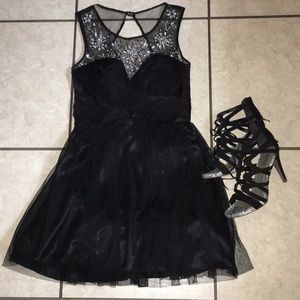 Black Jeweled Homecoming Dress